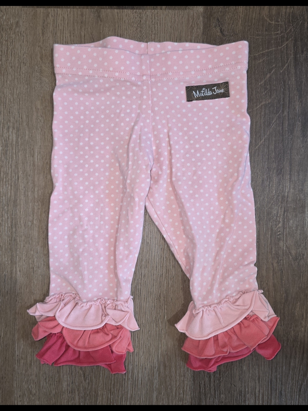 Matilda Jane Pink Polka Dot Ruffle Capris